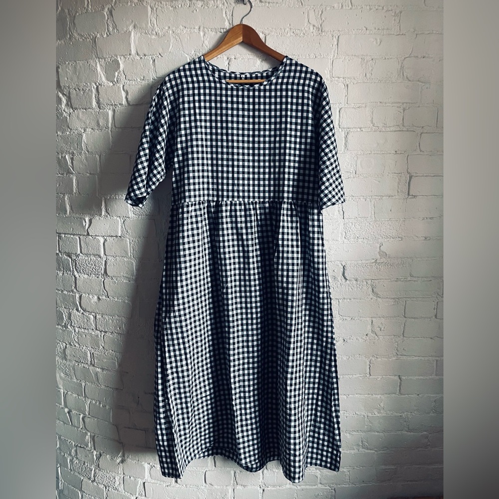 Gingham Linen Dress
